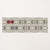 Tapis De Yoga Araignées - Blanche d'os et Noir de chaume (Devant (Horizontal))