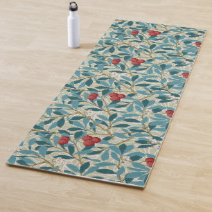 Tapis De Yoga Arbre à framboises rouge, William Morris