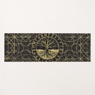 Tapis De Yoga Arbre de la vie - Yggdrasil et runes