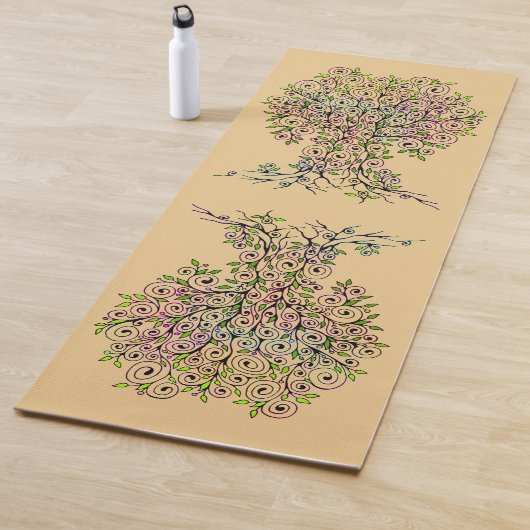 Tapis De Yoga Arbre De Vie - Spirales Fruits Feuille 1 (En situation)