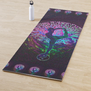 Tapis De Yoga Arbre de Yin Yang de yoga d'arc-en-ciel par Amelia