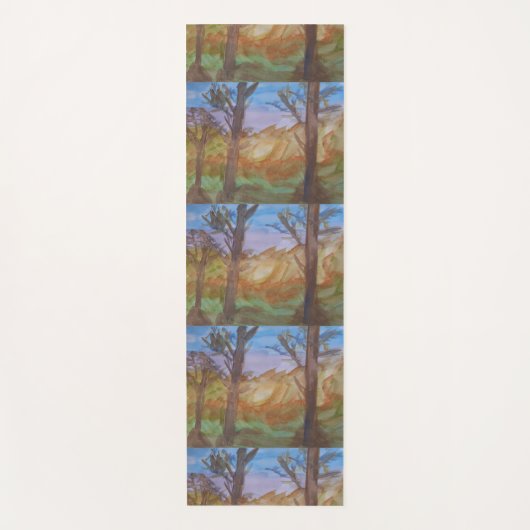 Tapis De Yoga Arbres au coucher du soleil (Devant)