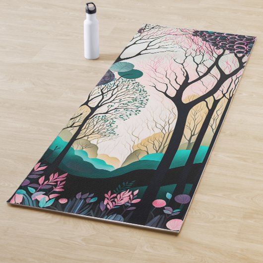 Tapis De Yoga Arbres Whimsical Yoga Mat (En situation)