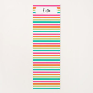 Tapis De Yoga Arc-en-ciel bandes verticales coloré rétro multico