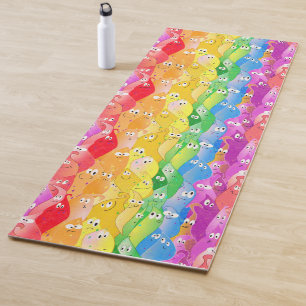 Tapis De Yoga Arc-en-ciel Émotive les monstres mignons en couleu