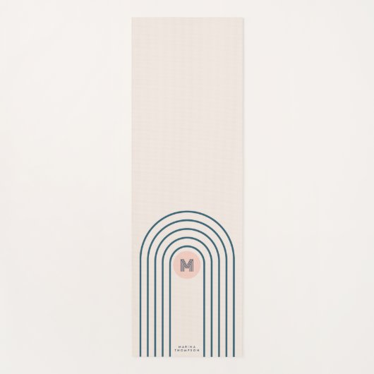 Tapis De Yoga Arcs de lignes géométriques Abstraites Pastel Retr (Devant)