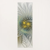 Tapis De Yoga Argent d'or Imaginaire Fractal Abstrait Art (Dos)