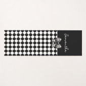 Tapis De Yoga Arlequin noir blanc Mad Hatker Checkers (Devant (Horizontal))