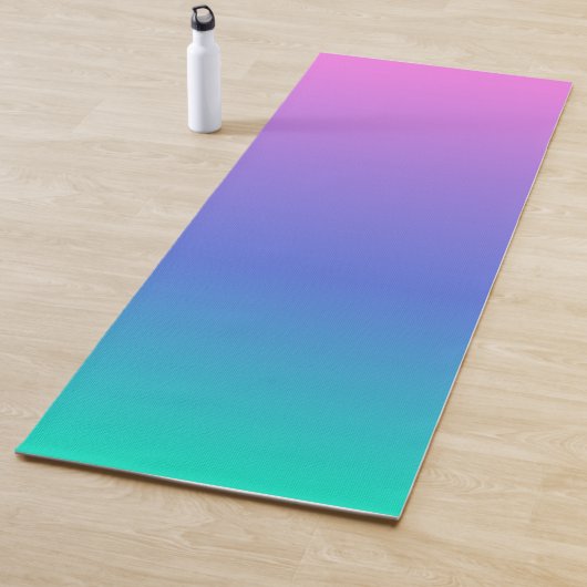 Tapis De Yoga Arrière - plan bleu violet et vert ombre (En situation)