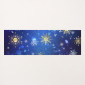 Tapis De Yoga Arrière - plan Bleu XMAS avec des flocons de neige (Dos (Horizontal))