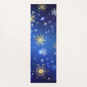 Tapis De Yoga Arrière - plan Bleu XMAS avec des flocons de neige (Dos)