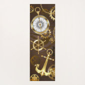 Tapis De Yoga Arrière - plan en bois avec cheval de mer mécaniqu (Dos)