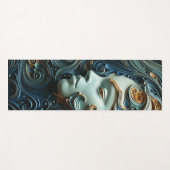Tapis De Yoga Art 3D de la femme Lune (Devant (Horizontal))