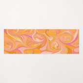 Tapis De Yoga Art Abstrait de marbre en marbre jaune (Devant (Horizontal))