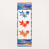 Tapis De Yoga Art Abstrait moderne Apaisant Apaisant Maple Feuil (Dos)
