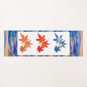 Tapis De Yoga Art Abstrait moderne Apaisant Apaisant Maple Feuil (Devant (Horizontal))
