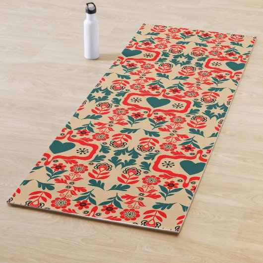 Tapis De Yoga Art de fleurs abstrait boho (En situation)