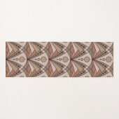 Tapis De Yoga Art Déco (tons naturels en terre cuite) (Devant (Horizontal))