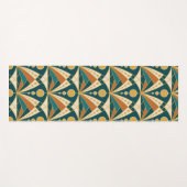 Tapis De Yoga Art déco (vert, rouillé et or) (Devant (Horizontal))