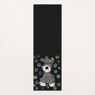 Tapis De Yoga Art drôle de chien et d'empreintes de pattes de