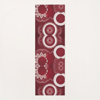 Tapis De Yoga art floral rouge foncé IA