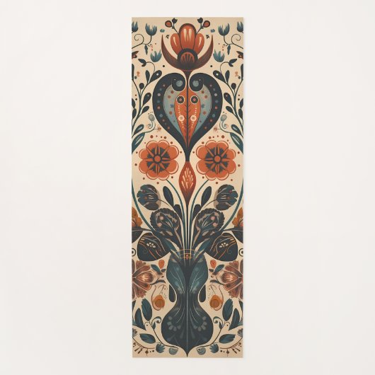 Tapis De Yoga Art folklorique floral (Devant)