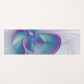 Tapis De Yoga Art Fractal Abstrait rose bleu turquoise (Devant (Horizontal))