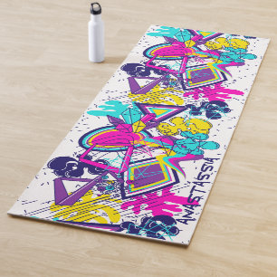 Tapis De Yoga Art graffiti dynamique avec option de nom personna