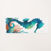 Tapis De Yoga art marin/de plage/côtier hippique (Devant (Horizontal))