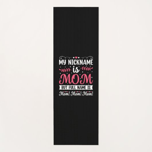 Tapis De Yoga Art Mère | Mon pseudo est Maman Anniversaire (Devant)