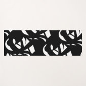 Tapis De Yoga Art moderne unique noir et blanc (Devant (Horizontal))