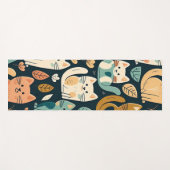 Tapis De Yoga Artsy Chat Motif mignonne (Devant (Horizontal))