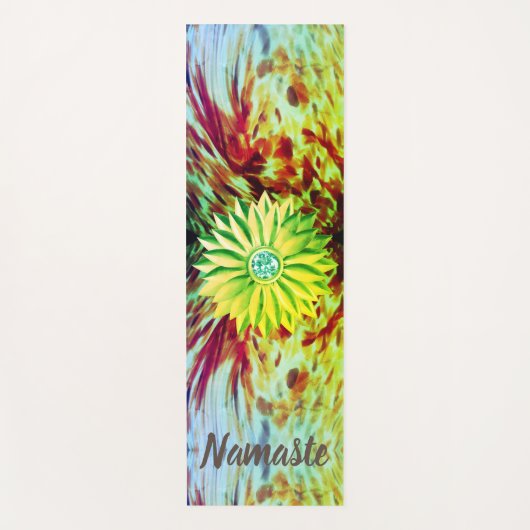 Tapis De Yoga Artsy Paint Strokes Gem Flower (Devant)
