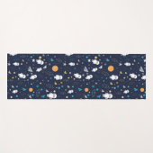 Tapis De Yoga astronautes de dessin animé (Devant (Horizontal))