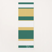 Tapis De Yoga Asymmetric Stripes Lines Green Gold White (Devant)