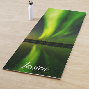 Tapis De Yoga Aurora Borealis Lumières du Nord ciel arctique