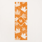 Tapis De Yoga Automne Feuilles Motif Monogramme (Devant)