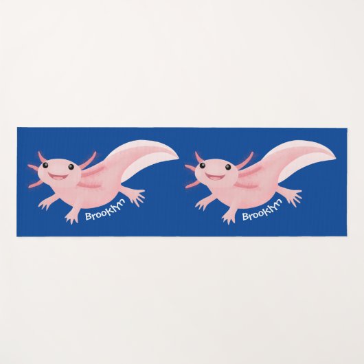Tapis De Yoga axolotl rose pâle (Devant (Horizontal))