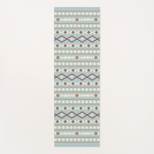 Tapis De Yoga Aztec Formes 2Way Motif Rusts Crème Turquoise-Bleu (Devant)