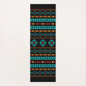 Tapis De Yoga Aztec Turquoise Rouges Jaune Noir Mixte Motifs Mot (Dos)