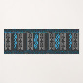Tapis De Yoga aztèque bleu (Devant (Horizontal))