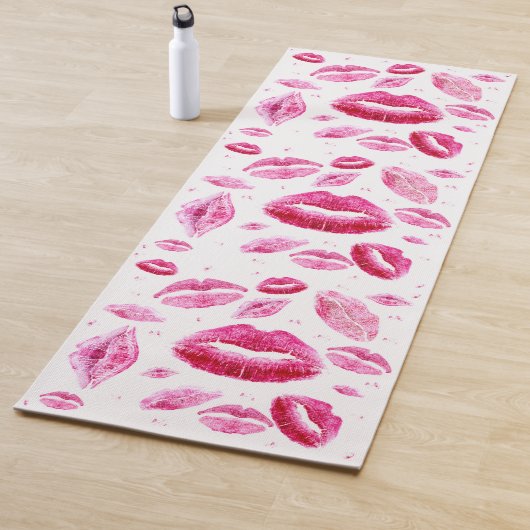 Tapis De Yoga Baisers partout (blanc) (En situation)