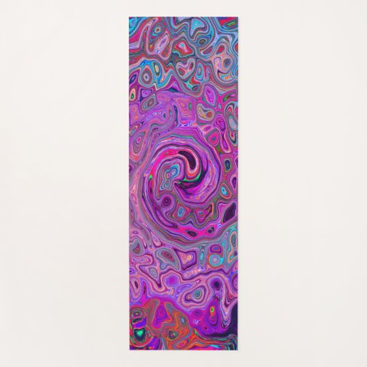 Tapis De Yoga Balayage Abstrait violet, bleu et rouge (Devant)