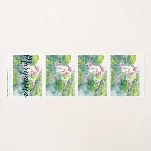 Tapis De Yoga Baleine bleue et Pleine lune (Dos (Horizontal))