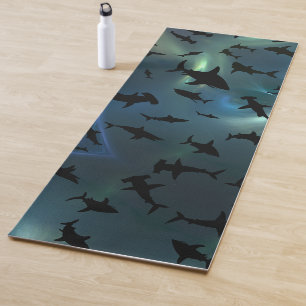 Tapis De Yoga Baleines à mâchoires de requin modernes sous la ga
