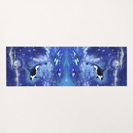 Tapis De Yoga Baleines Tueuses En Pleine lune Bleue Yoga Mat (Dos (Horizontal))