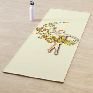 Tapis De Yoga Ballerina Art Fire Dance - Dessin Ballet Dancer