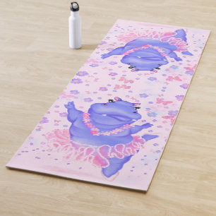 Tapis De Yoga Ballerina Hippo Funny Yoga Mat Joyeux Ballet Danse