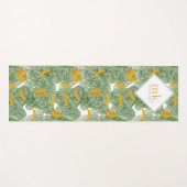Tapis De Yoga Banane tropicale moderne vert Motif Monogramme (Devant (Horizontal))