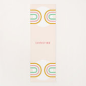 Tapis De Yoga Bandes Arc Arc Arc Rétro Minimales (Devant)